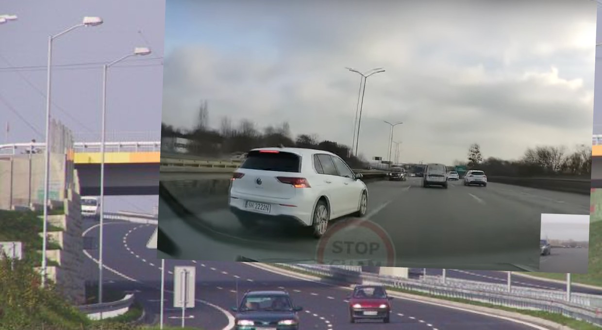 Jechał "średnicówką" pod prąd. Policjanci już go namierzyli |Nagranie|
