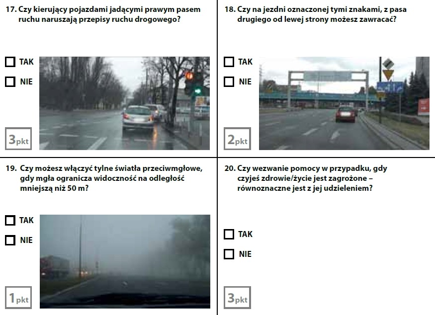 Egzamin teoretyczny na prawo jazdy - zestaw 7