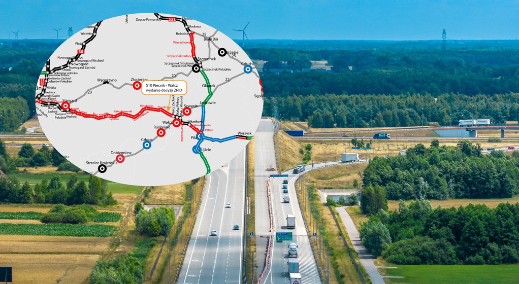 Droga S10 Piecnik-Wałcz - mapa