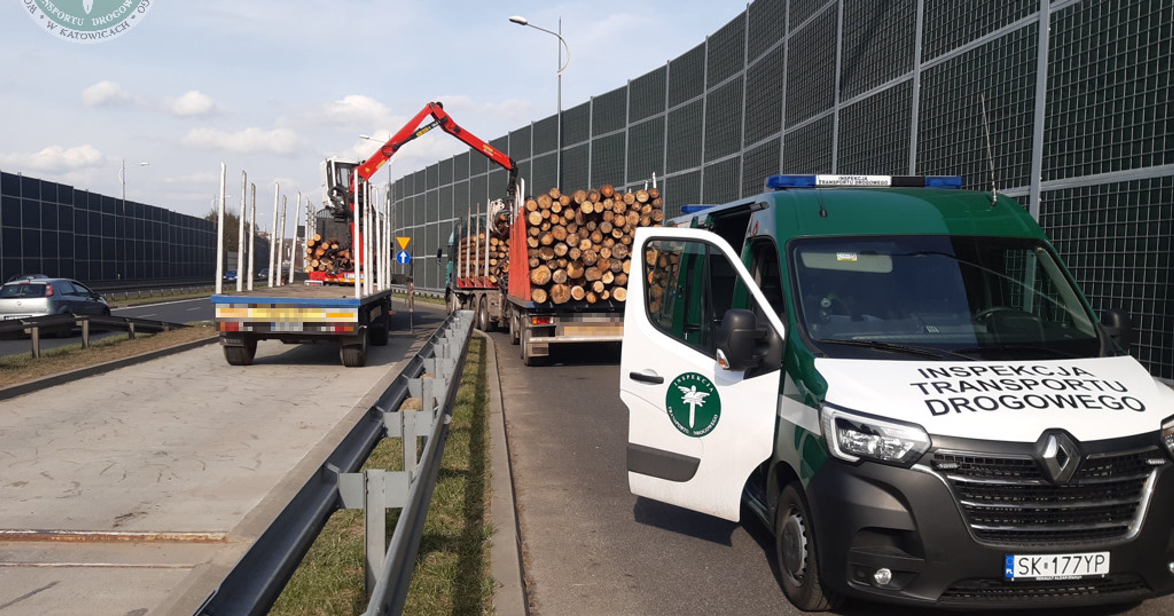 Kontrola transportu drewna w Tychach