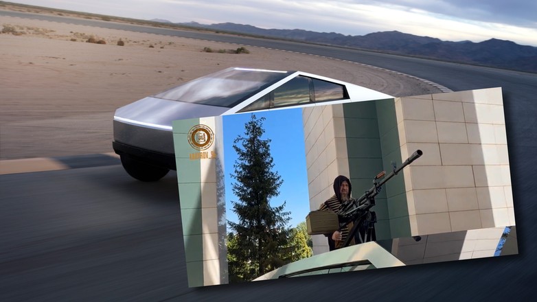 Kadyrow jeździł Teslą Cybertruck po terenie swojego pałacu prezydenckiego