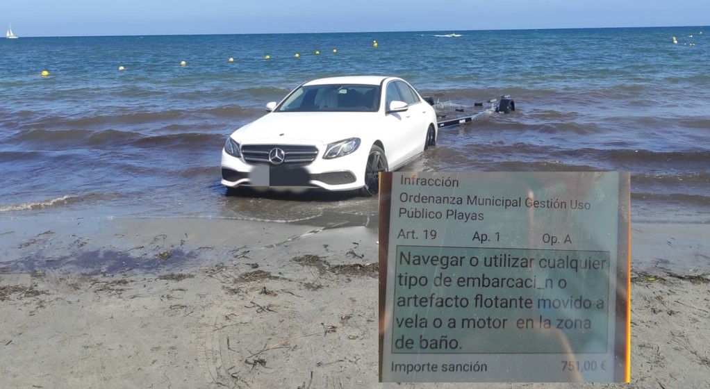 Chciał wyciągnąć łódź z wody, ale w konsekwencji utknął swoim Mercedesem na plaży