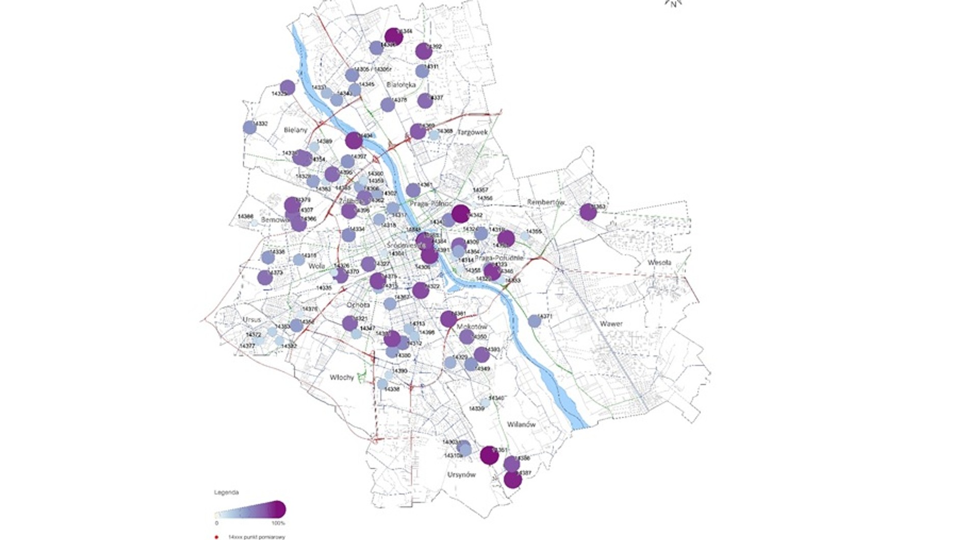 Pomiary przekroczenia prędkości w Warszawie w 2017 roku