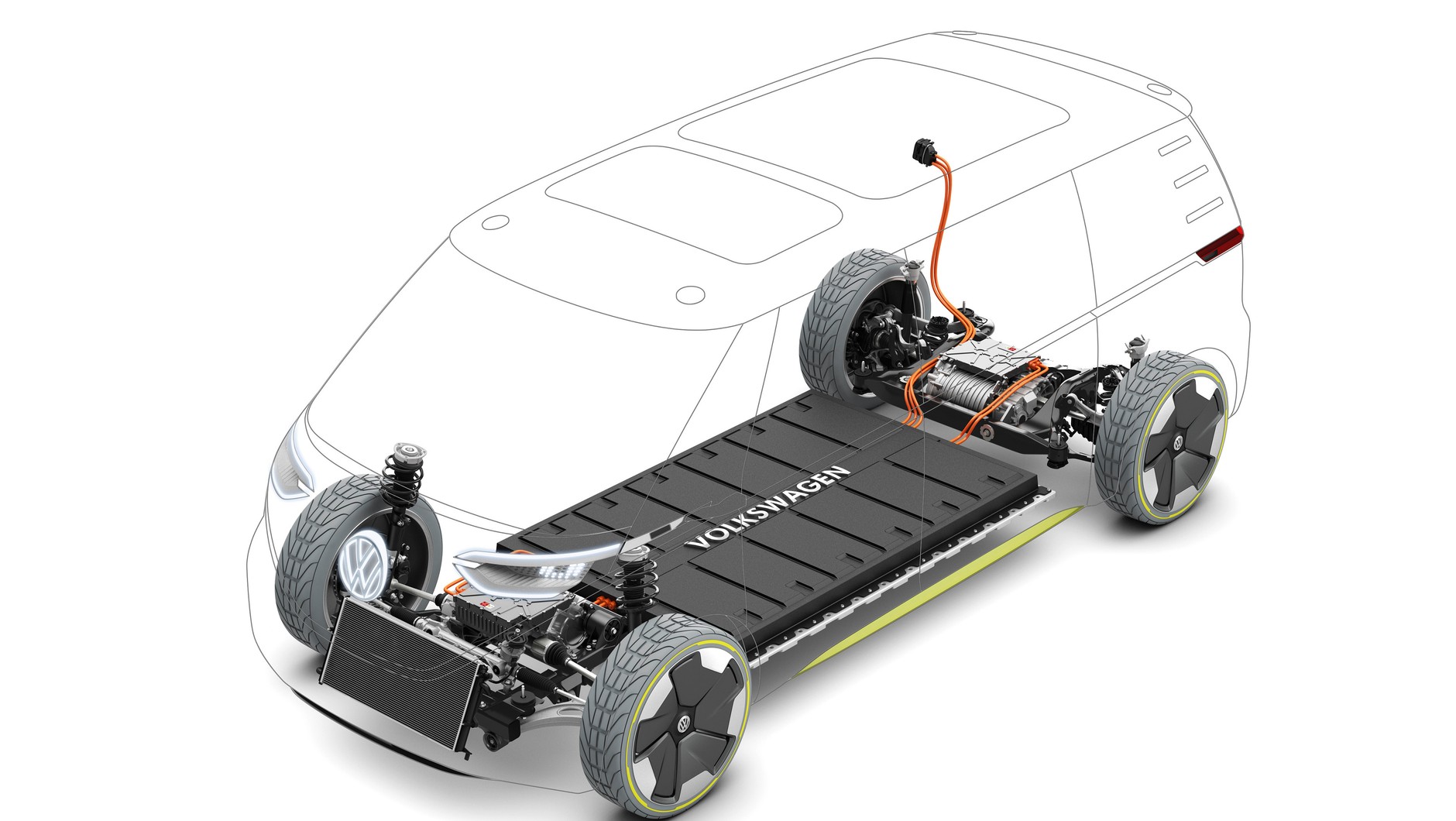 Platforma MEB zaprojektowana przez koncern VW jako baza do różnych aut elektrycznych. Koncern deklaruje, że chętnie udostępni ją nawet konkurentom, oczywiście za pieniądze.