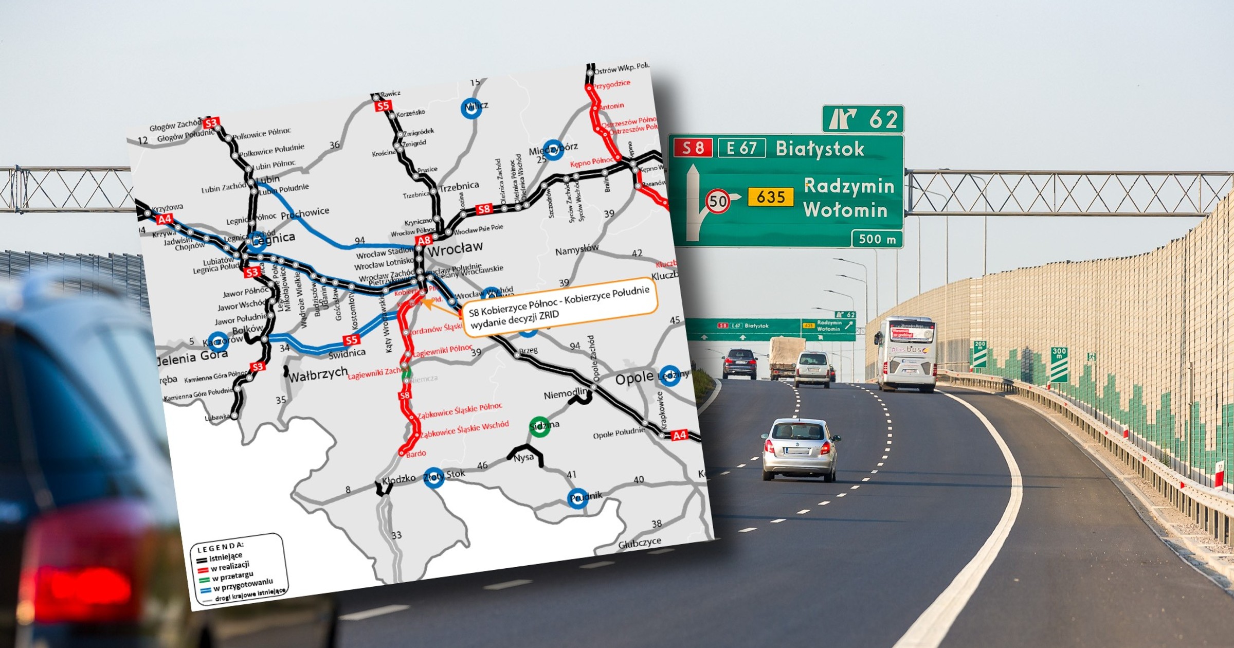 Budowa drogi ekspresowej S8 na południe od Wrocławia nabiera tempa