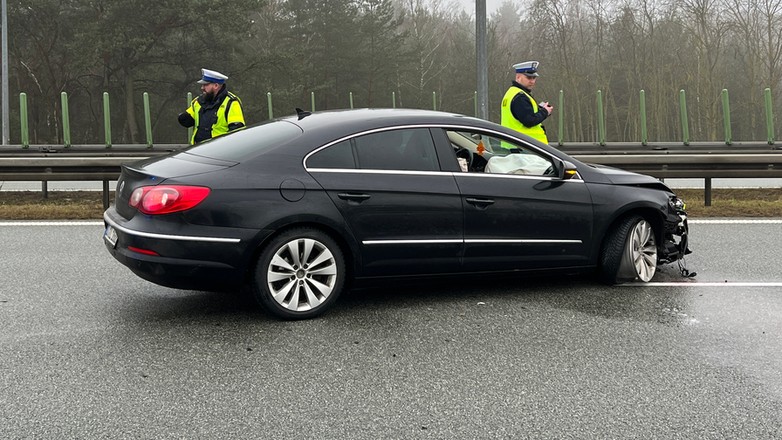 policja, wypadek, autostrada