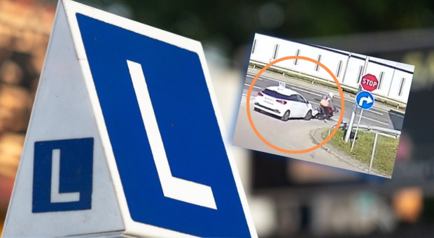 Kursant zatrzymał się przed "stopem". Uderzenia z tej strony się nie spodziewał [Wideo]