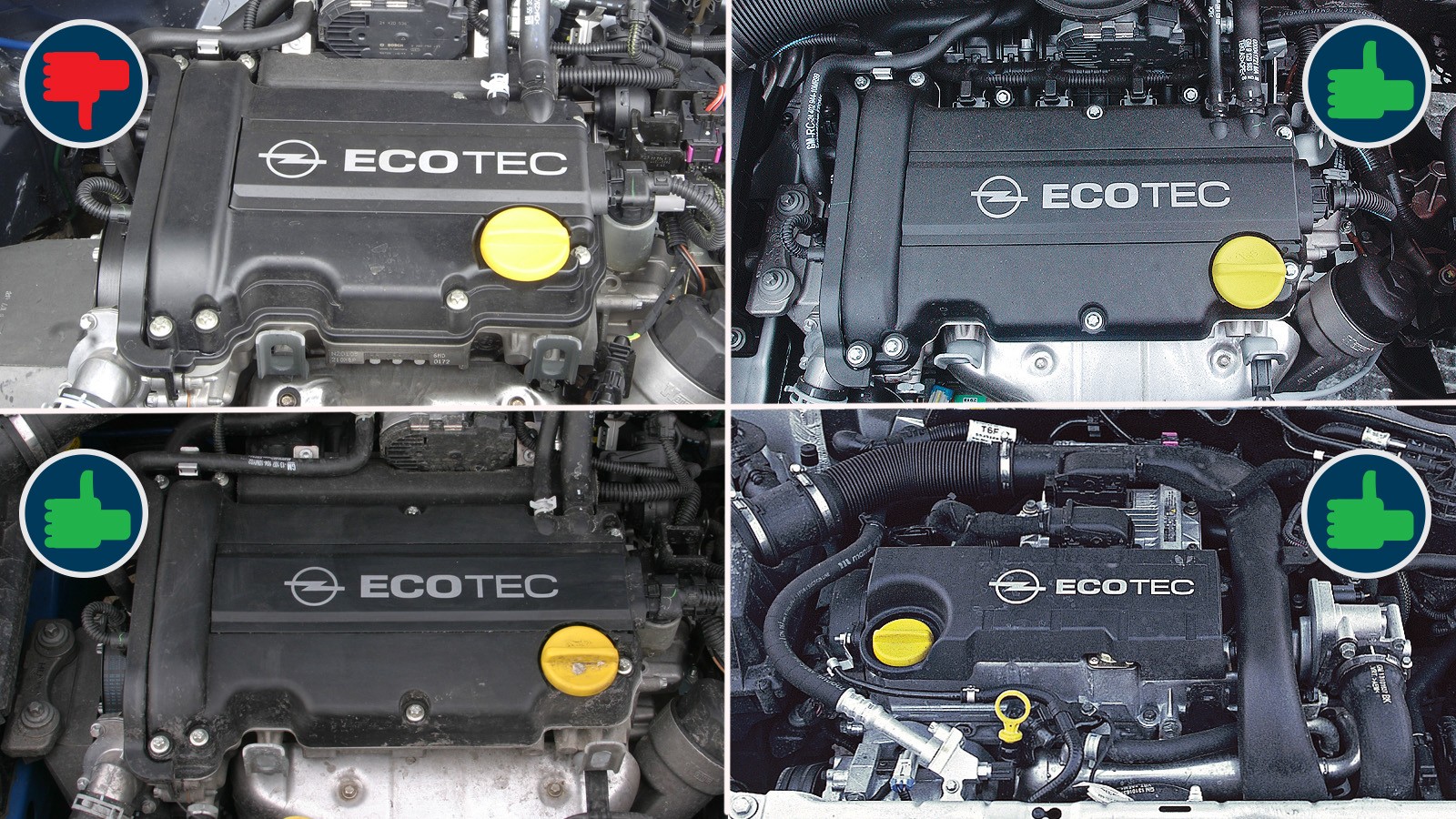 Odradzamy benzyniaka 1.0. Wersje 1.2 (na górze po prawej), 1.4 (na dole po lewej) oraz diesel 1.7 (na dole po prawej) są dobrym wyborem.