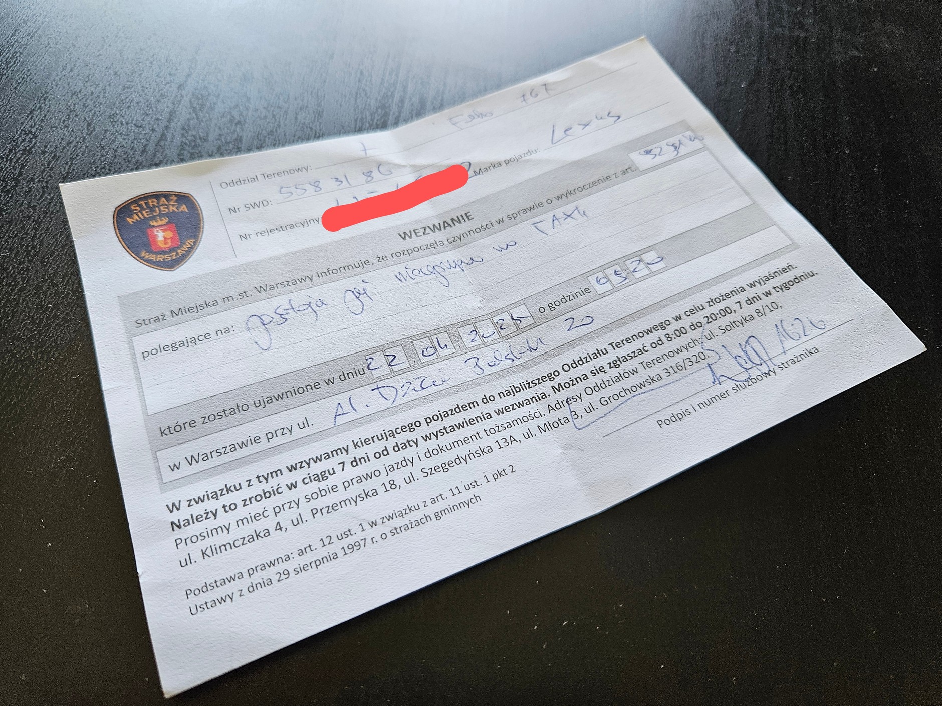 Na reakcję na takie wezwanie mamy siedem dni