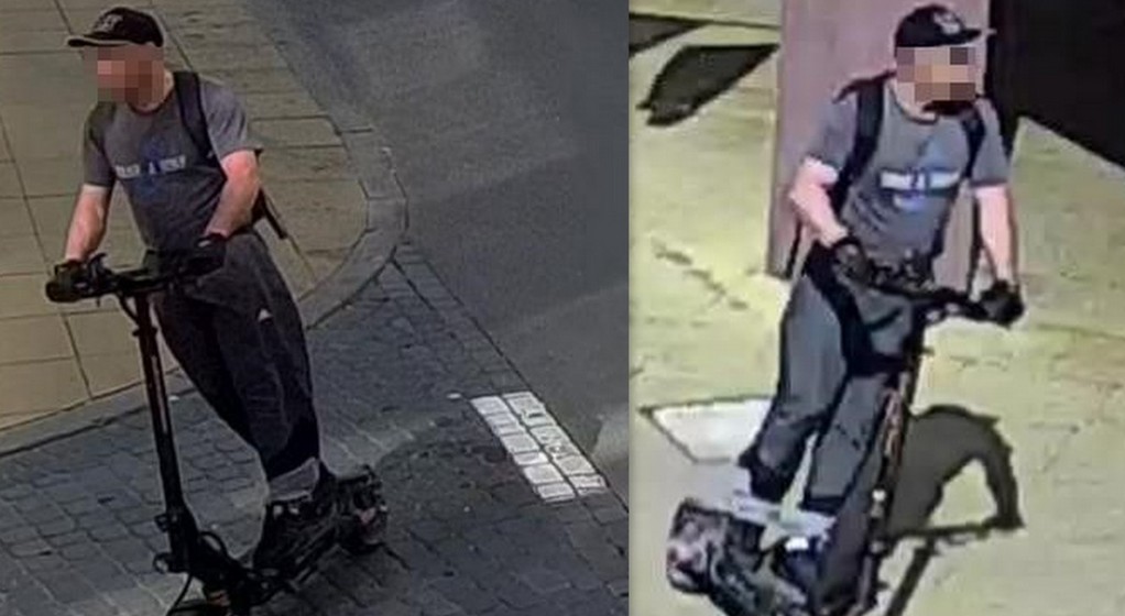 Podejrzany mężczyzna na nagraniach miejskiego monitoringu