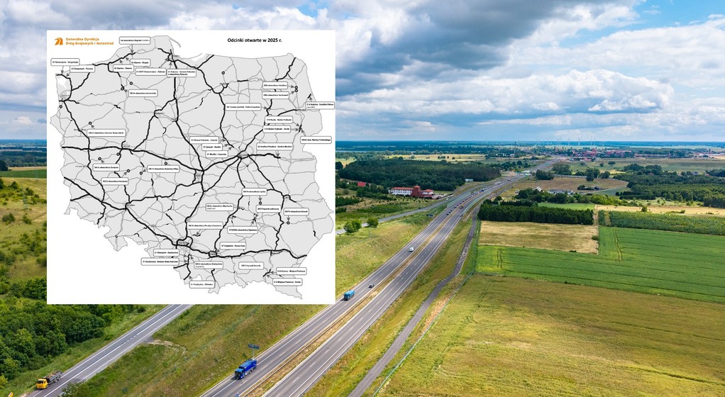 Nowe drogi 2025 r. - mapa