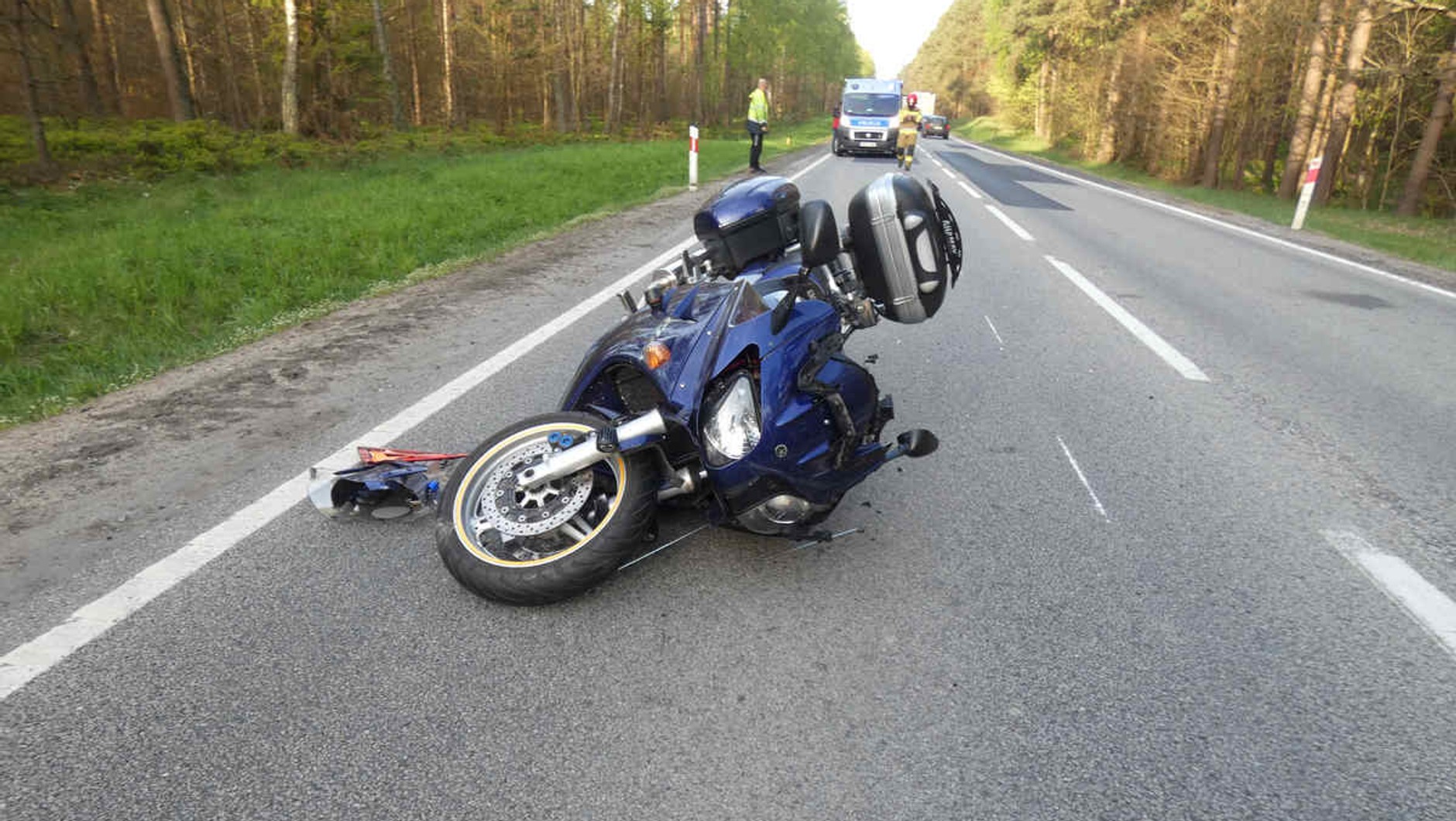 Wypadek z udziałem motocykla