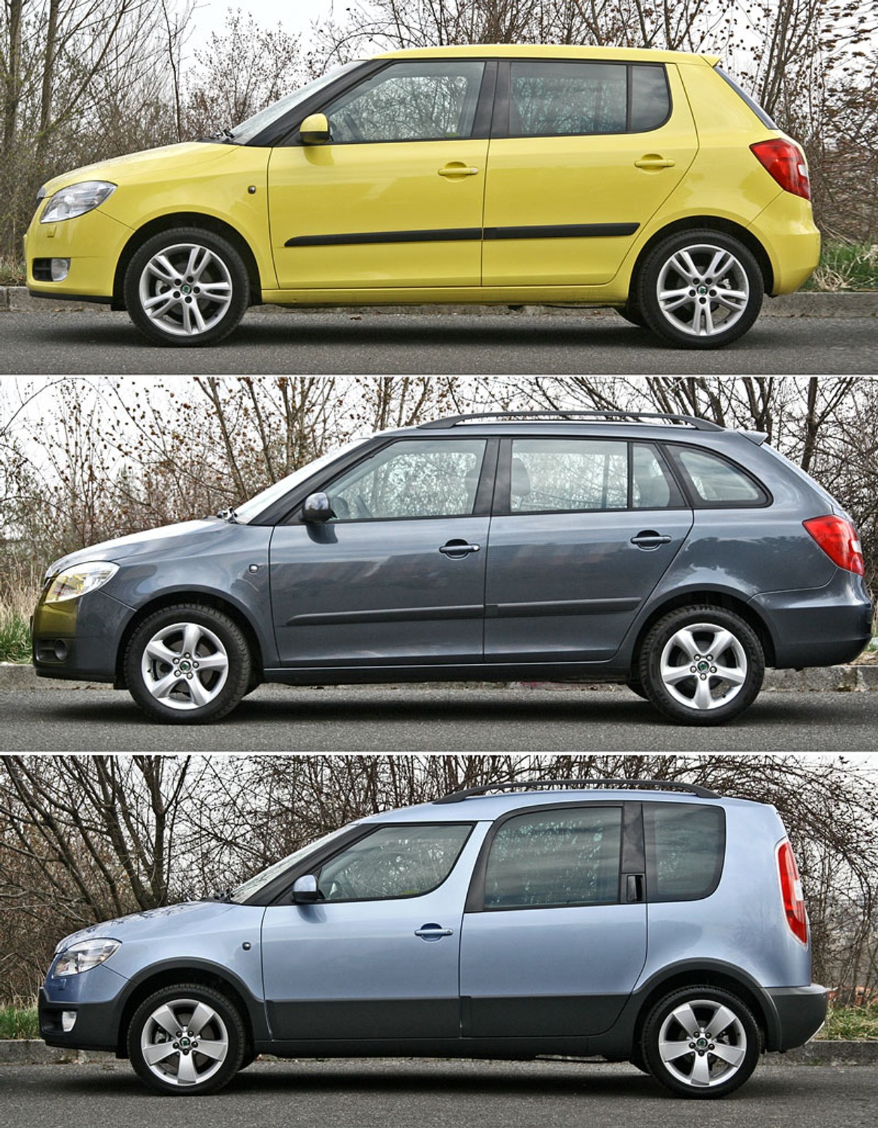Škoda Fabia vs. Fabia Combi vs. Roomster – braterski pojedynek