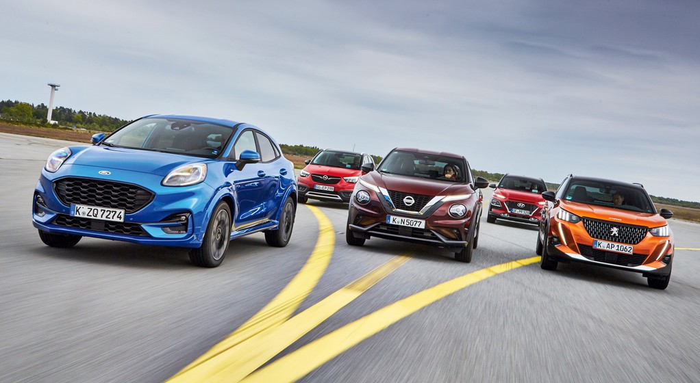 Porównanie: Ford Puma, Hyundai Kona, Nissan Juke, Opel Crossland i Peugeot 2008