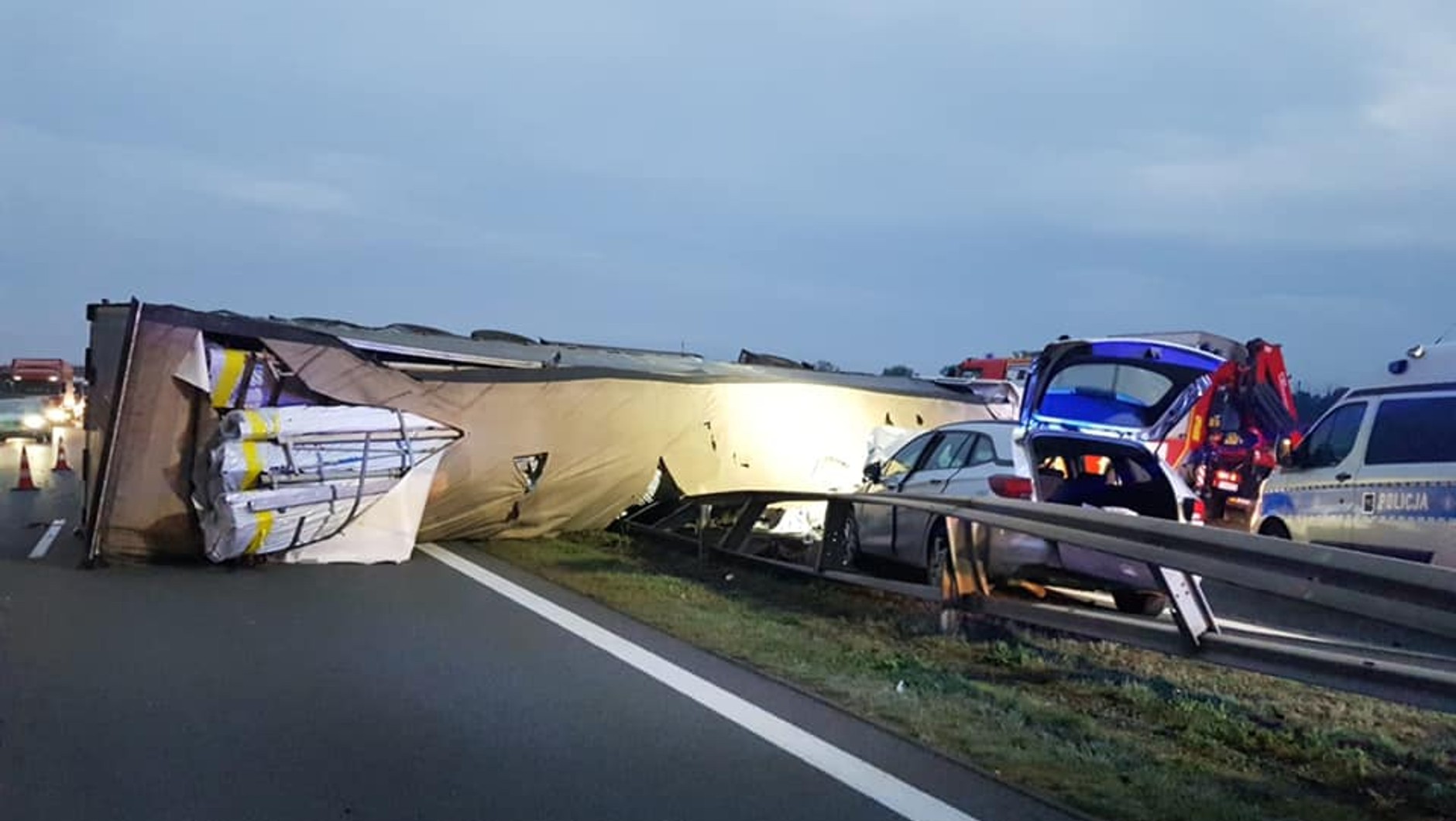 Wypadek na autostradzie A2 pod Poznaniem