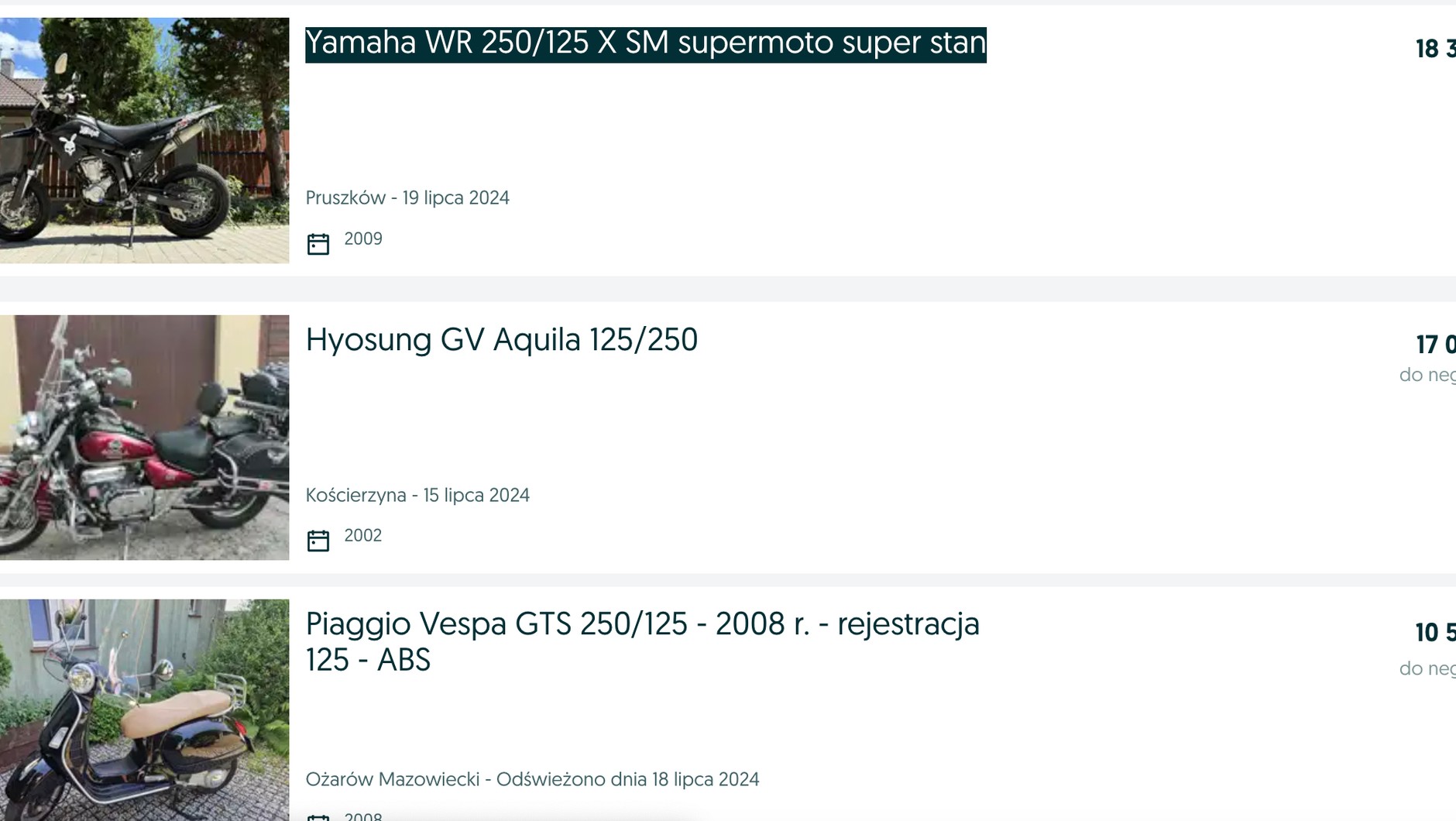 Motocykle z zaniżoną pojemnością Sprzedawcy nie kryją, że oferują pojazdy, które mają w dokumentach nieprawdziwe dane.