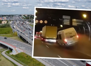 "Tak się kończy bezsensowny pośpiech". Kierowca busa taranuje barierę energochłonną [Nagranie]