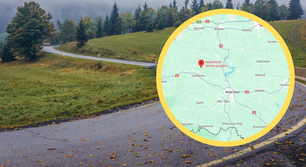 Najbardziej stroma droga znajduje się we wsi Laskowa. Zdjęcie ilustracyjne (screen: Google Maps)