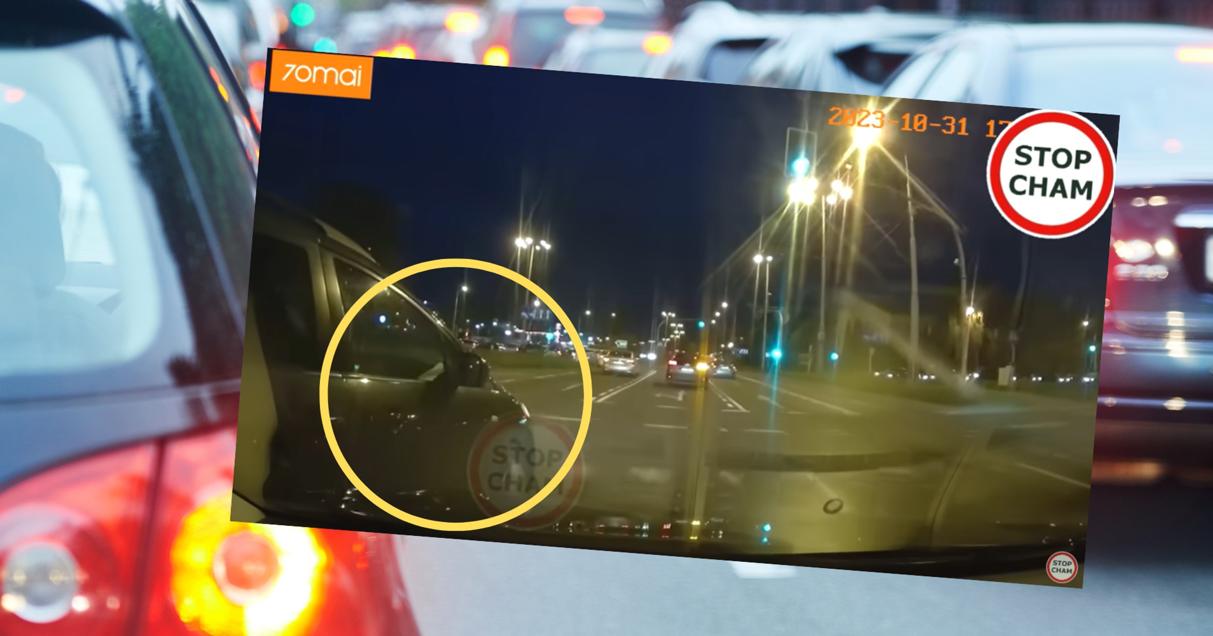 Dwóch kierowców nie chciało ustąpić sobie miejsca na drodze w Lublinie (youtube.com/@STOPCHAM)