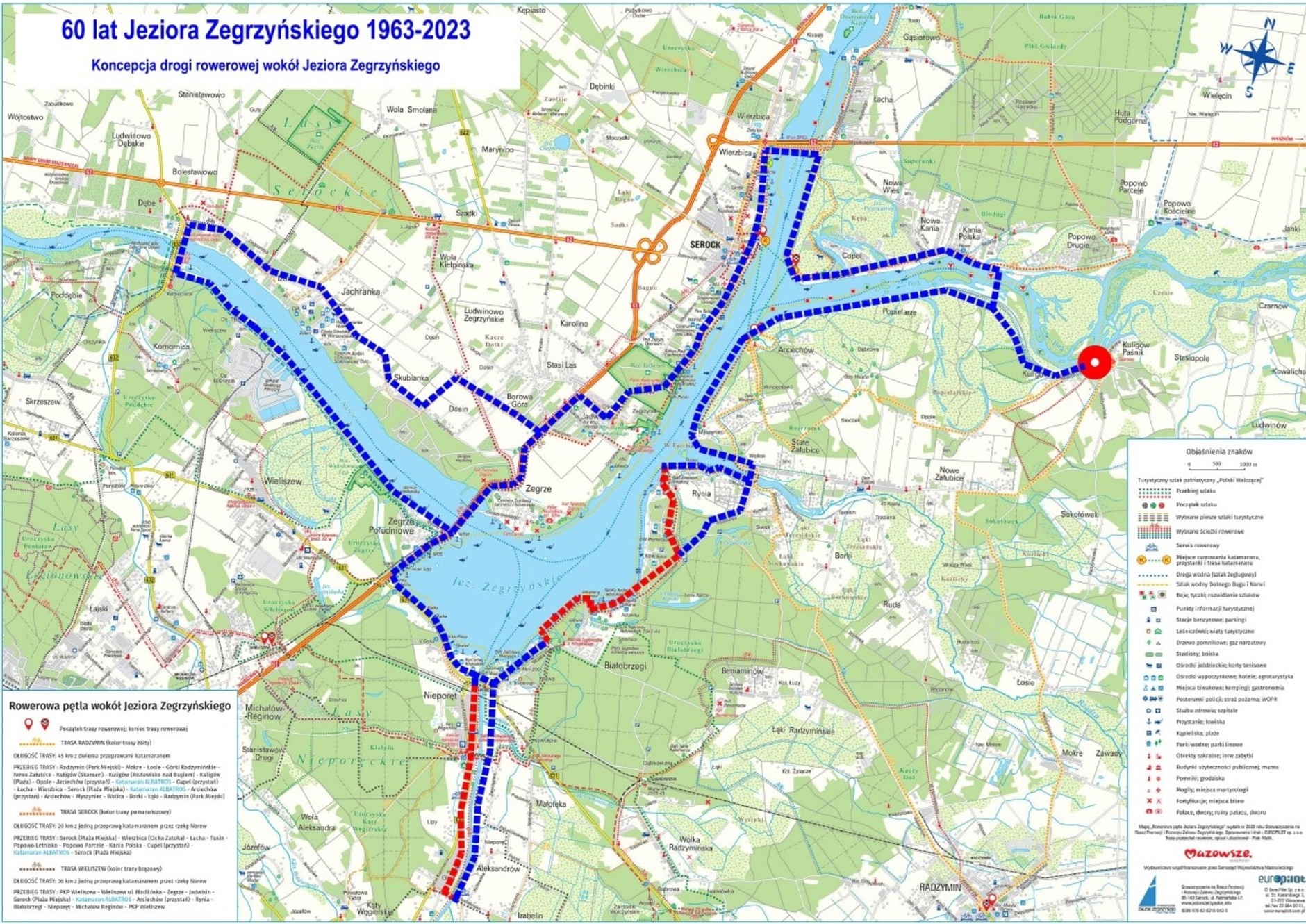 Planowane ścieżki rowerowe wokół Zalewu Zegrzyńskiego
