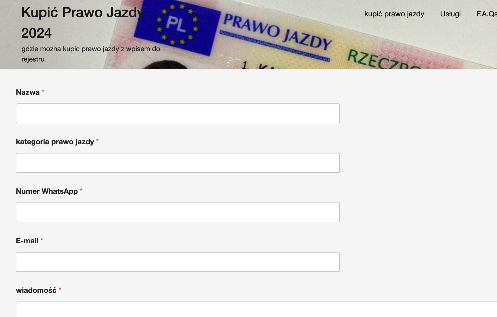 Konkurencyjna firma oferuje prawa jazdy, ale nie publikuje cennika – musisz zapytać przez WhatsApp