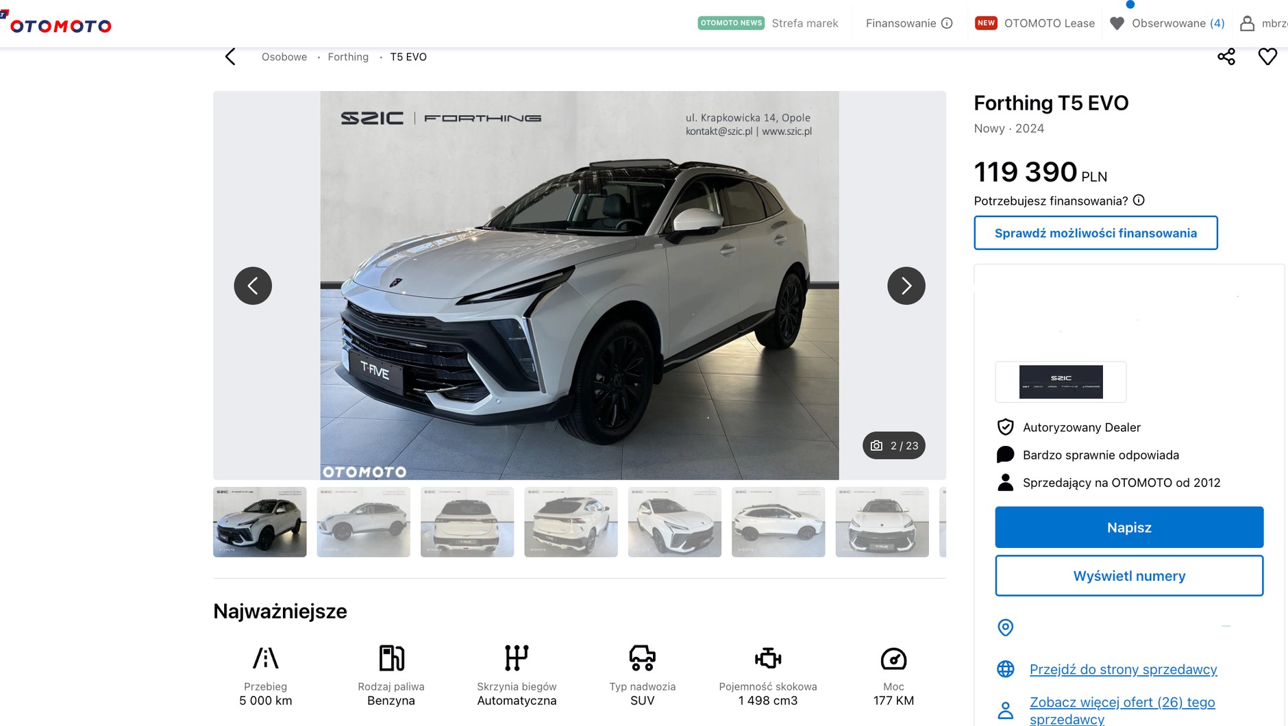 Forthing T-Five na Otomoto