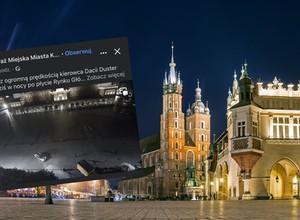 Pędził po Rynku Głównym w Krakowie. Strażnicy zdębieli, gdy wyskoczył z auta [Nagranie]