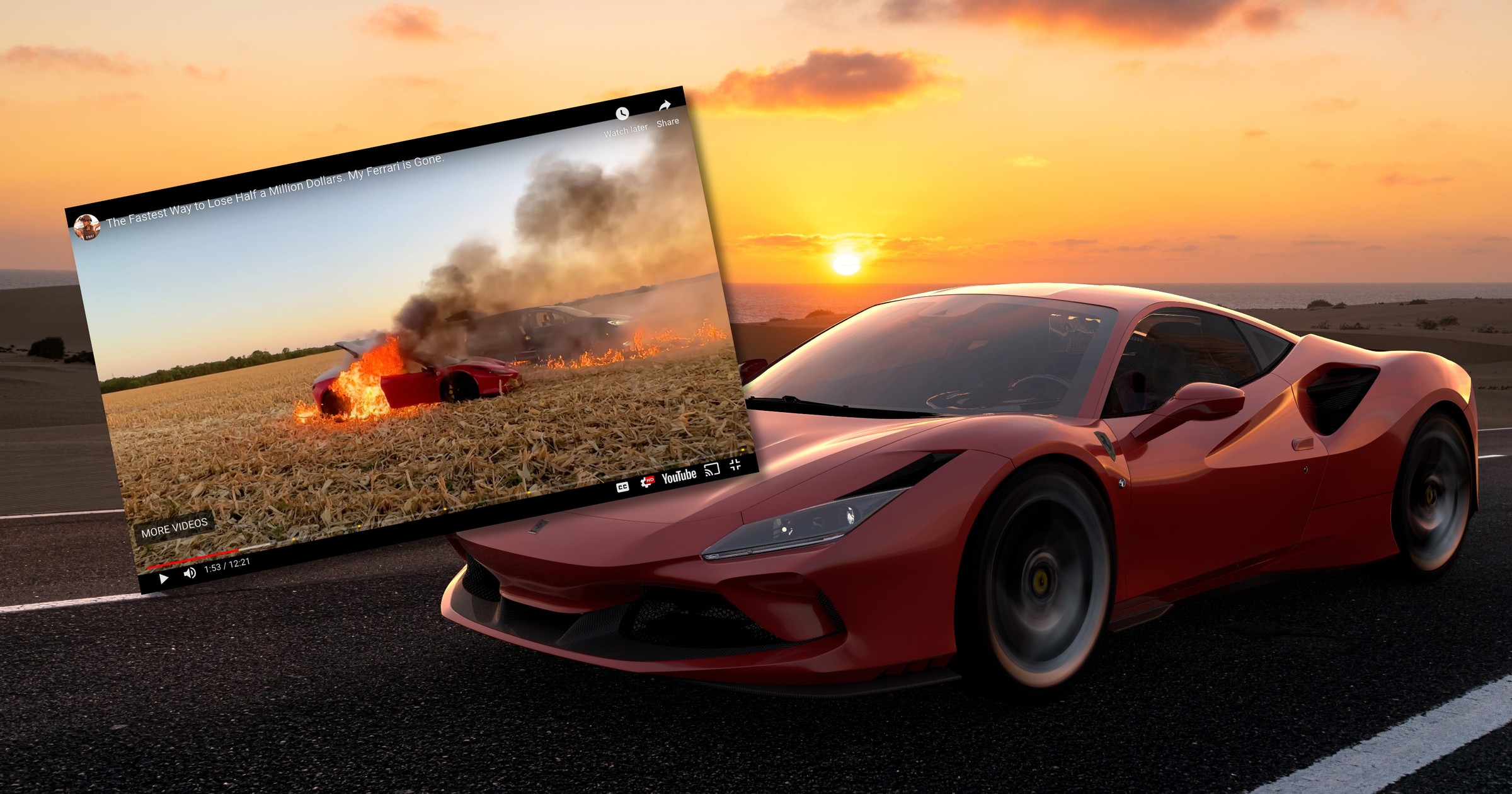 Płonące Ferrari