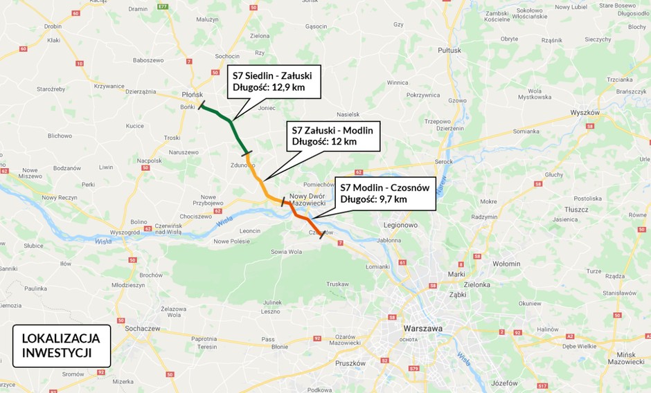 S7 na odcinku Płońsk - Czosnów
