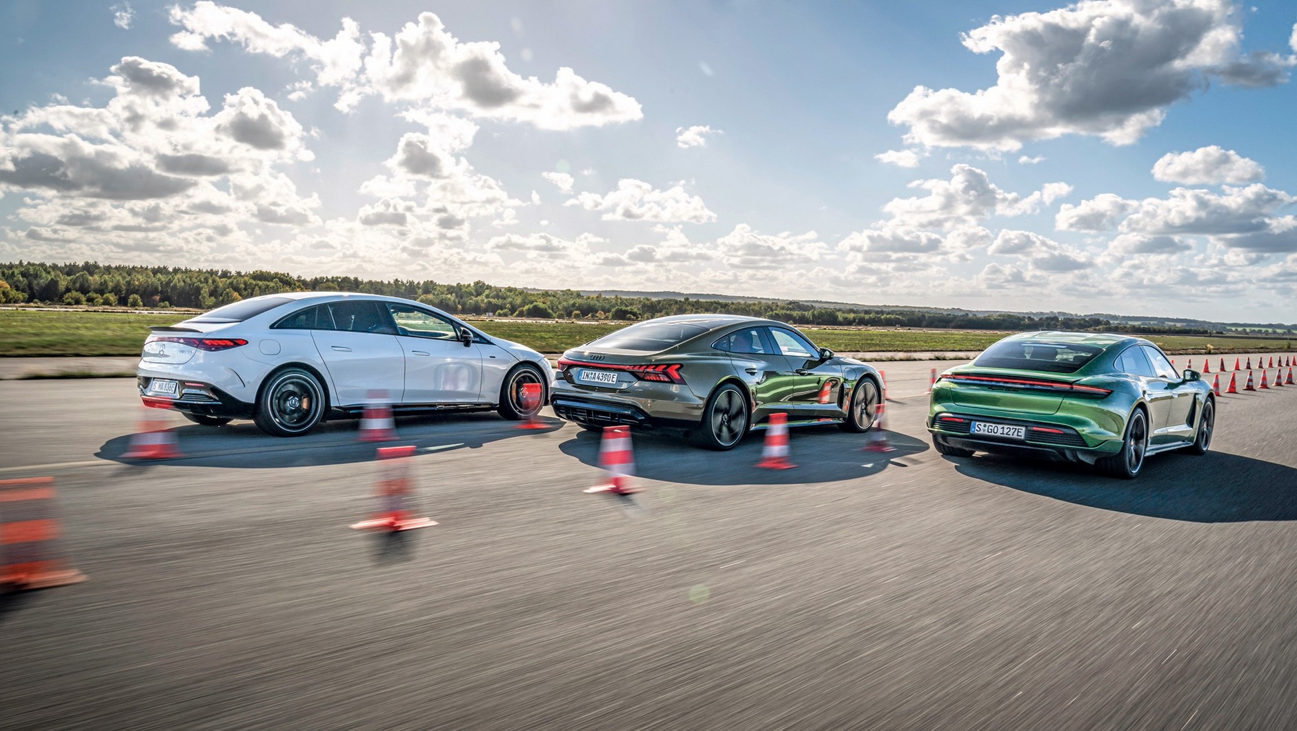 Audi RS e-tron GT, Mercedes-AMG EQE, Porsche Taycan Turbo - porównanie