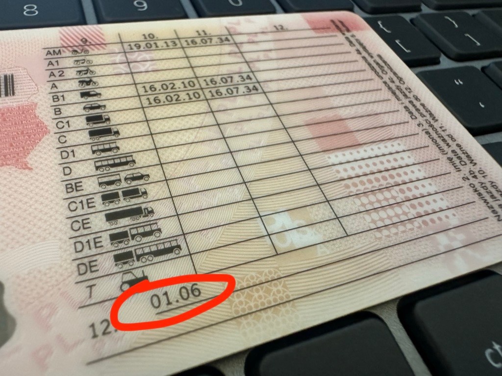Prawo jazdy z kodem 01.06