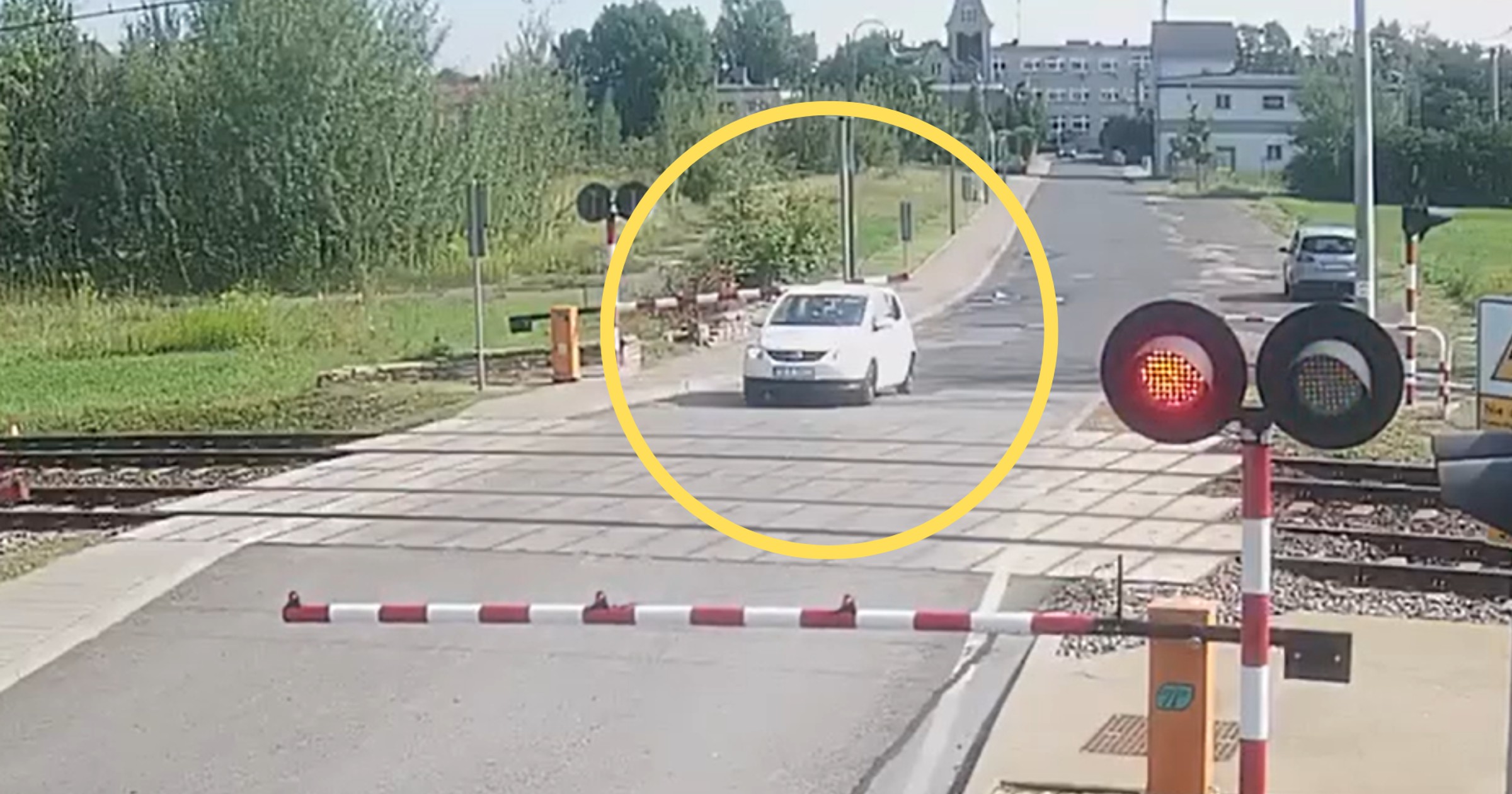 Zatrzymała pojazd bezpośrednio pod rogatką