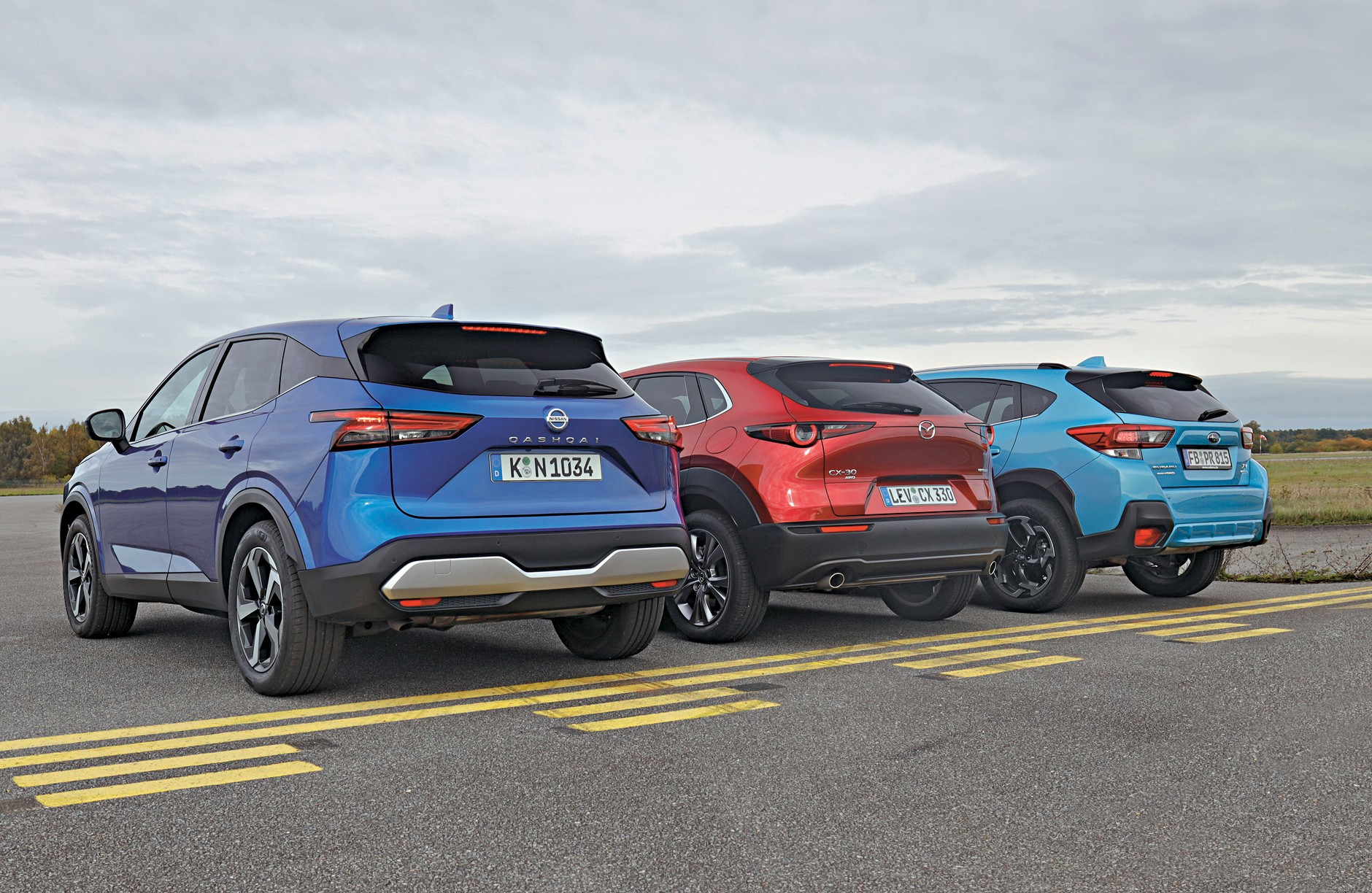 Te trzy azjatyckie SUV-y mocno różnią się układami napędowymi. Nissan ma downsizingowe małe turbo i dołączany automatycznie napęd na tylne koła. Mazda ma dwulitrowy silnik bez turbo i także sprzęgło dołączające napęd tylnej osi. Jedynie Subaru – także 2.0 bez turbo – ma stały napęd na obie osie.