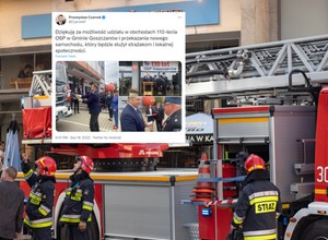 Przemysław Czarnek przekazał OSP "nowy" wóz. Jednostka korzysta z niego przynajmniej od roku