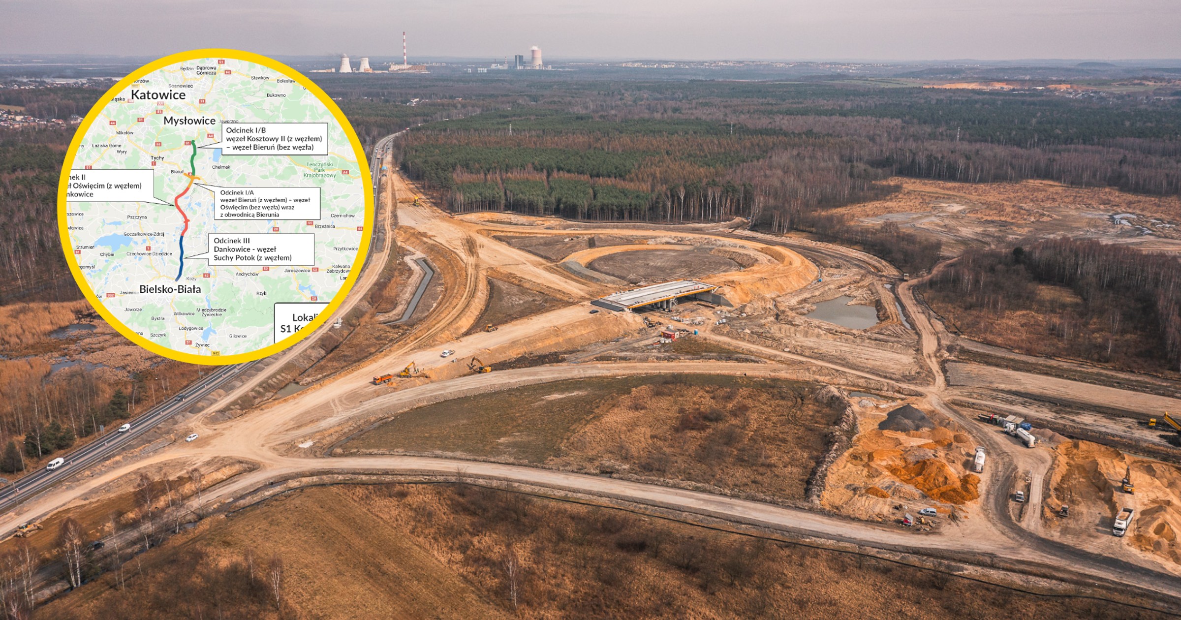 Prace przy budowie trasy S1 Mysłowice-Bieruń