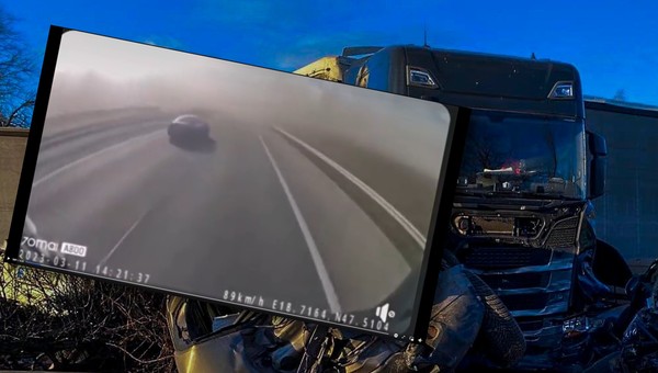 Burza pyłowa na węgierskiej autostradzie. Szokujące nagranie z kabiny ciężarówki
