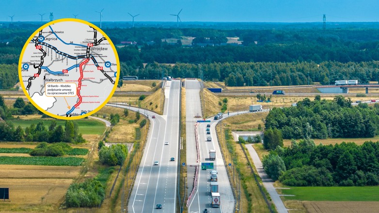 Droga S8 Bardo - Kłodzko - mapa