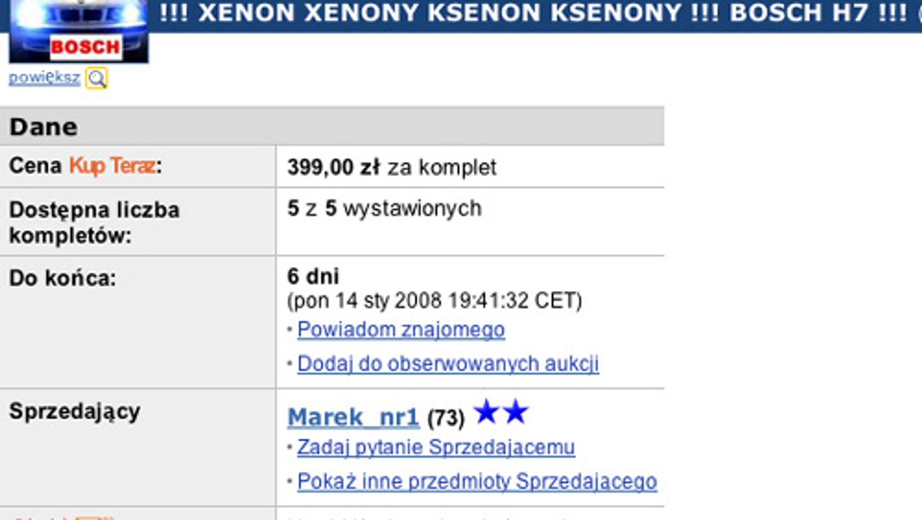 To nie są ksenony Boscha!