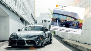 Spektakularnie dachował sportowym autem. Prawie wbił się do salonu Ferrari