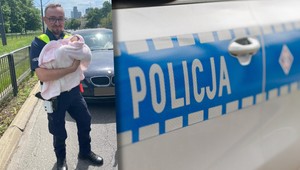 Policjant dostrzegł "coś niepokojącego" na drodze. Rzucił się na pomoc noworodkowi