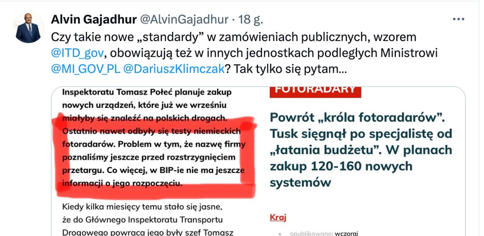 Alvin Gajadhur komentuje wywiad z Tomaszem Połciem