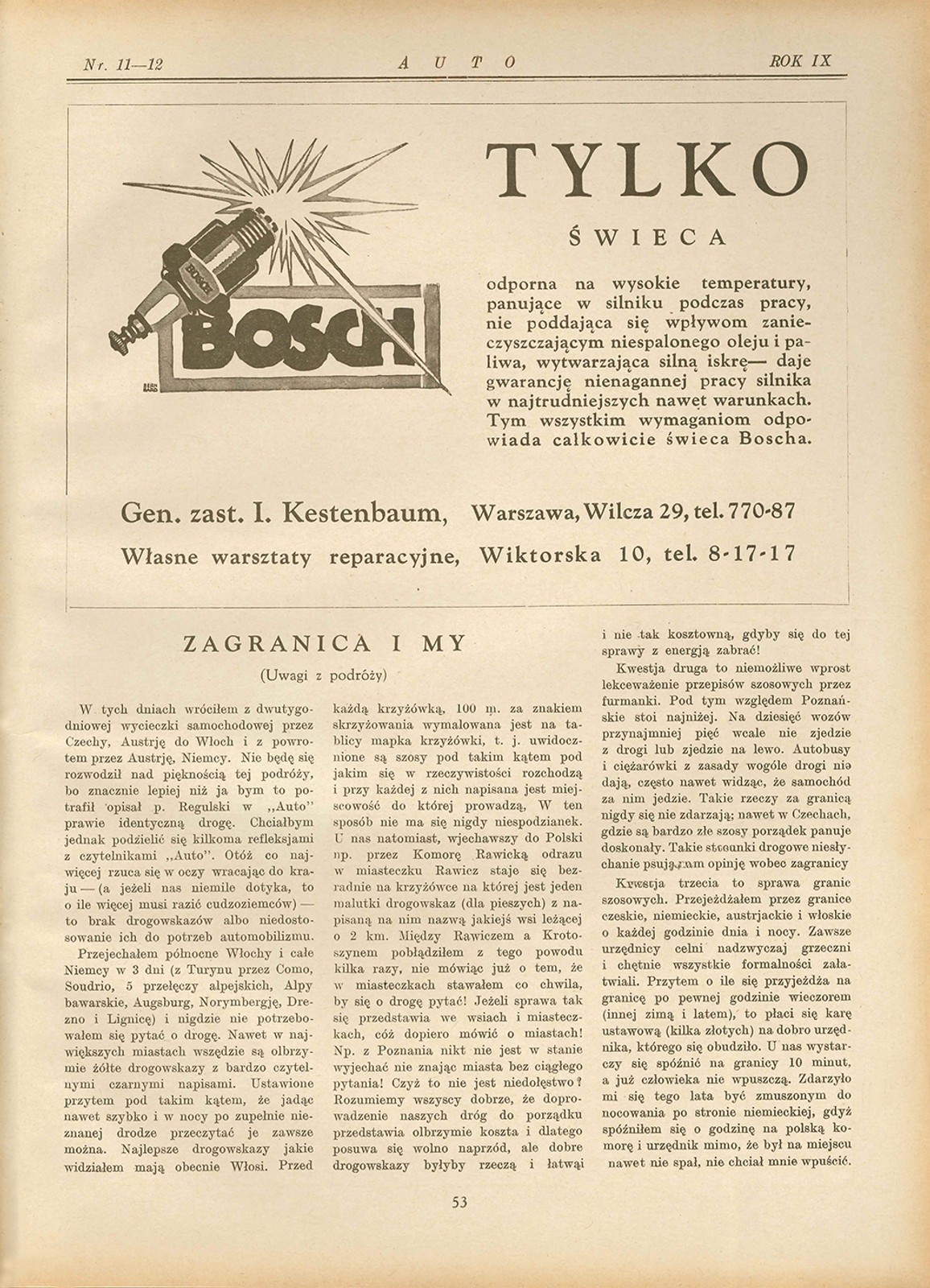 Oznaczenie dróg w latach 30.