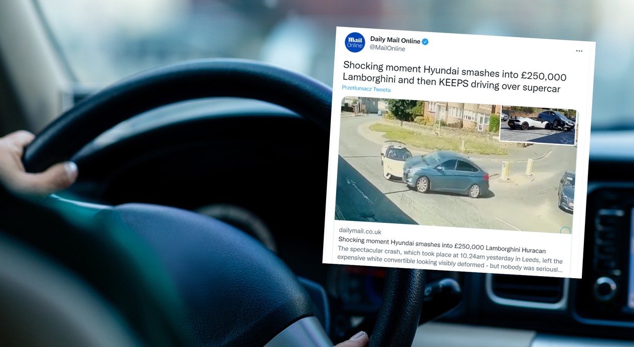 Stanął mu na drodze, więc przejechał po jego masce [WIDEO]