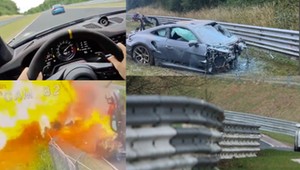 Polak pojechał legalnie poszaleć na Nürburgringu. Z Porsche niewiele zostało. "Tam nikt nie zginął?"
