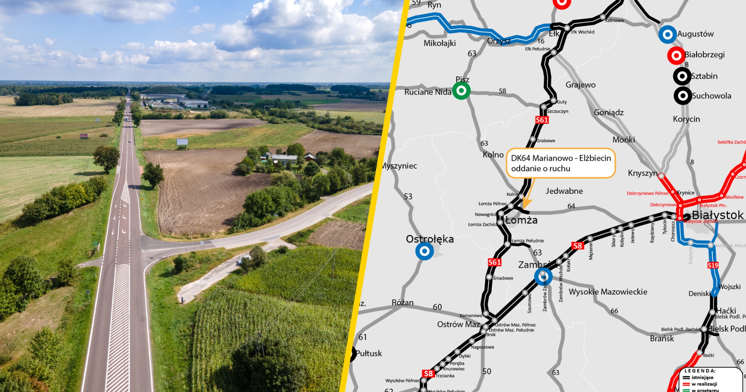 Droga DK64 koło Łomży gotowa 