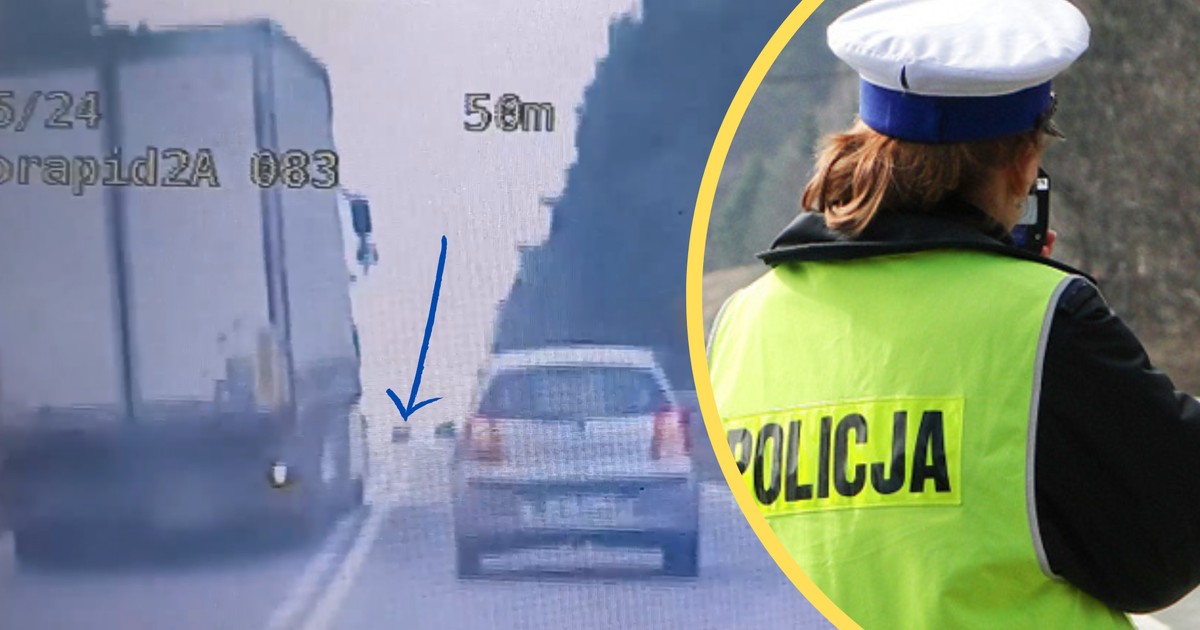 Przerażający manewr kierowcy ciężarówki w Lubuskiem