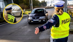 Kontrola drogowa. Policjanci sprawdzają światła