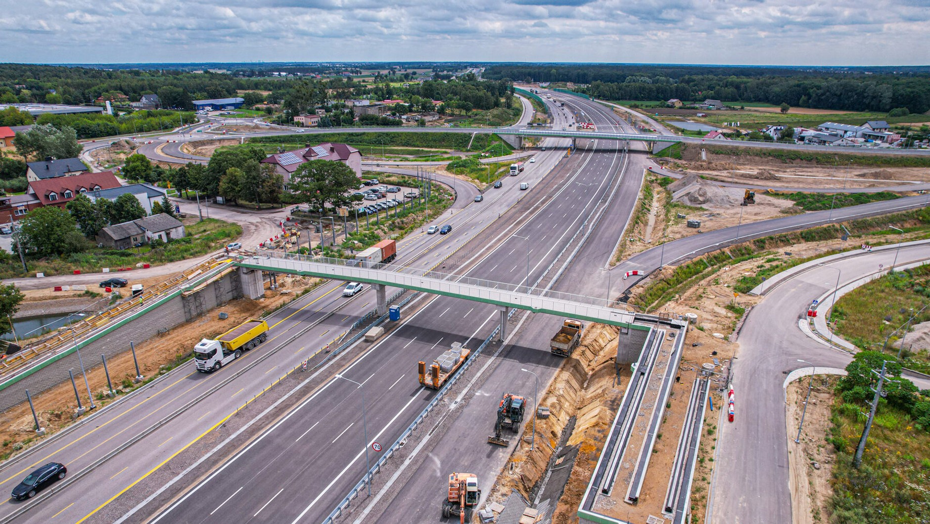 Droga S7 Załuski - Modlin (postęp prac, sierpień 2025 r.)