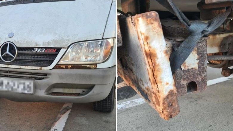 Zatrzymany na S12 Mercedes był w złym stanie technicznym