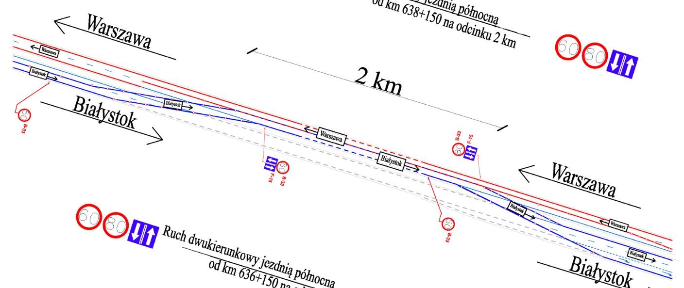 Czasowa organizacja ruchu na drodze S8